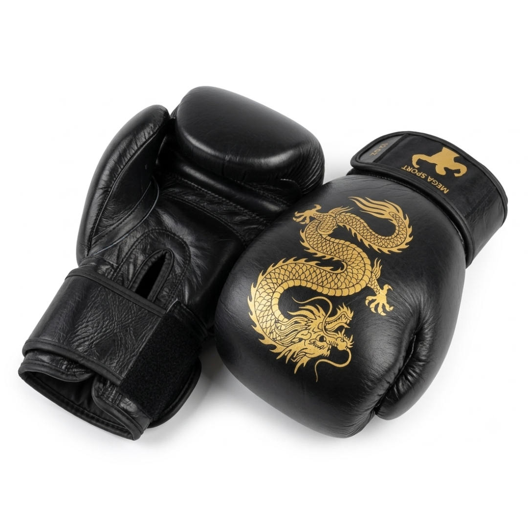 Mega Sport kožne rukavice za boks - crne