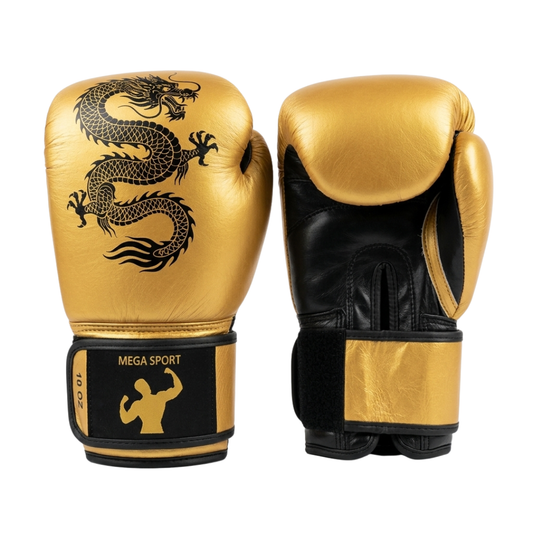 Mega Sport kožne rukavice za boks - zlatne