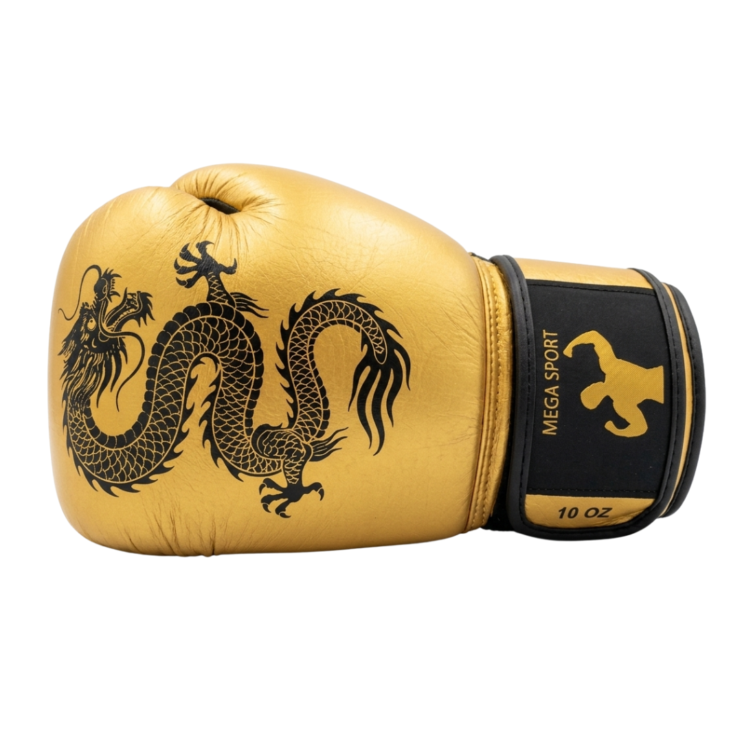 Mega Sport kožne rukavice za boks - zlatne