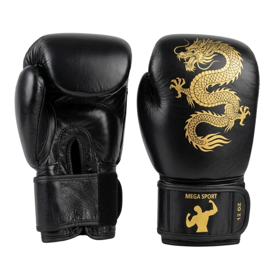 Mega Sport kožne rukavice za boks - crne